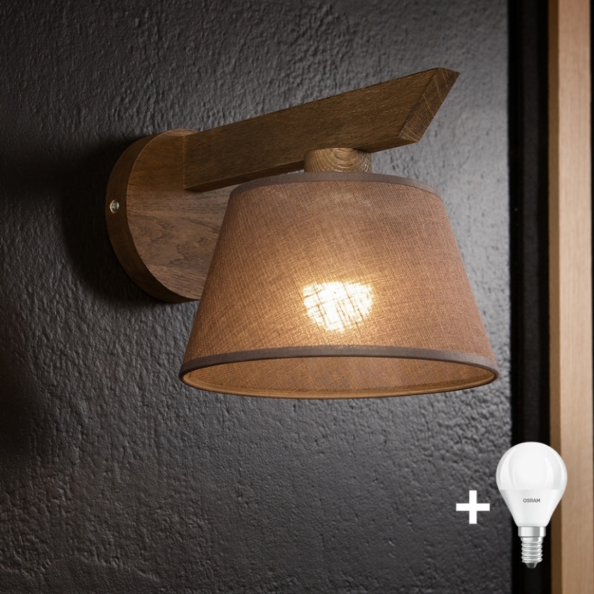 Brilagi - LED Kinkiet ANTHONY 1xE14/40W/230V dąb orzech/ciemny brąz