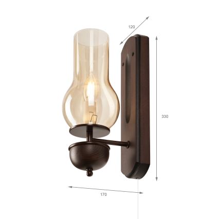 Brilagi - LED Kinkiet COTTAGE 1xE14/40W/230V buk/brązowy