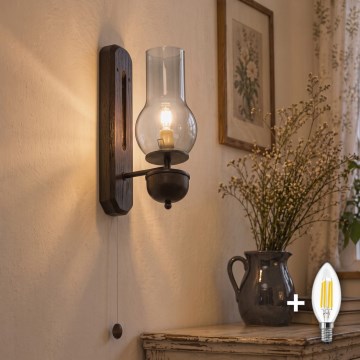 BRILAGI - LED kinkiet COTTAGE 1xE14/40W/230V buk/przydymiony szary