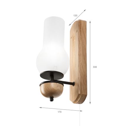 Brilagi - LED Kinkiet COTTAGE 1xE14/40W/230V dąb/biały