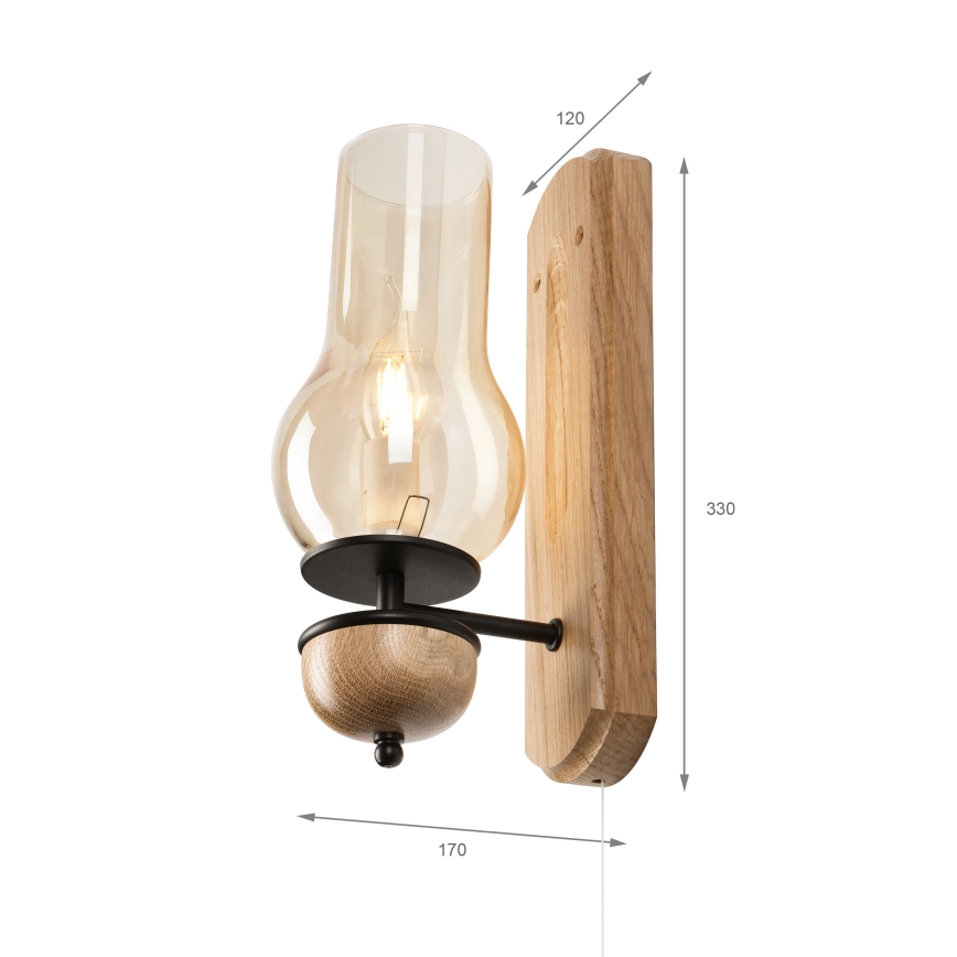 Brilagi - LED Kinkiet COTTAGE 1xE14/40W/230V dąb/brązowy