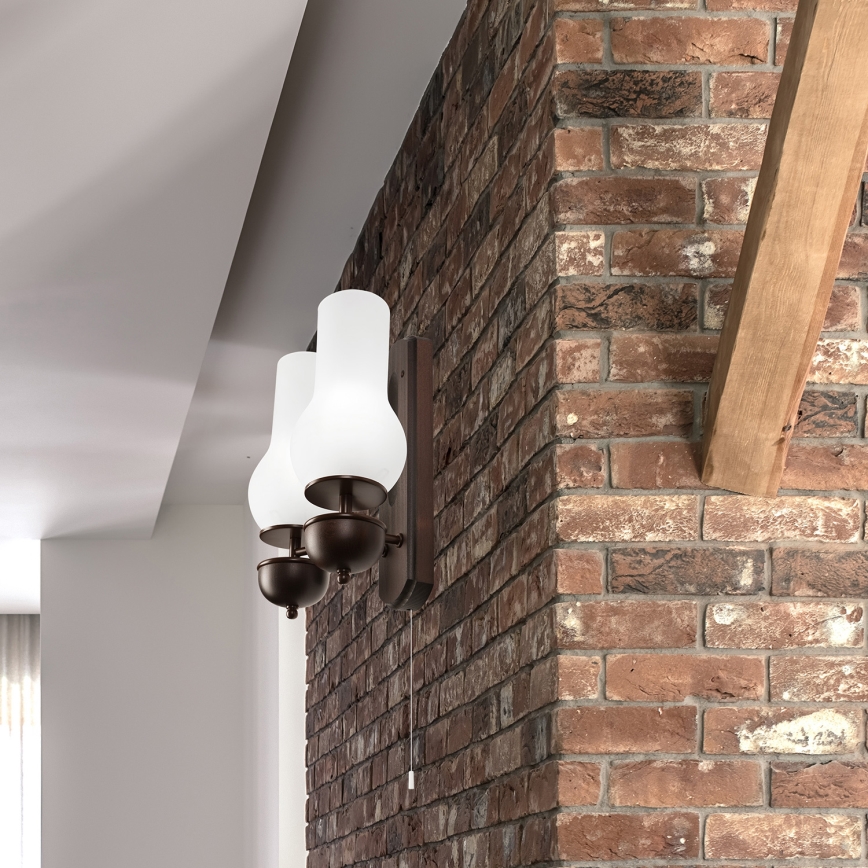 Brilagi - LED Kinkiet COTTAGE 2xE14/40W/230V buk/biały