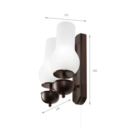 Brilagi - LED Kinkiet COTTAGE 2xE14/40W/230V buk/biały