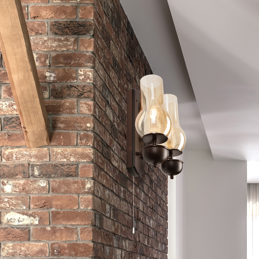 Brilagi - LED Kinkiet COTTAGE 2xE14/40W/230V buk/brązowe