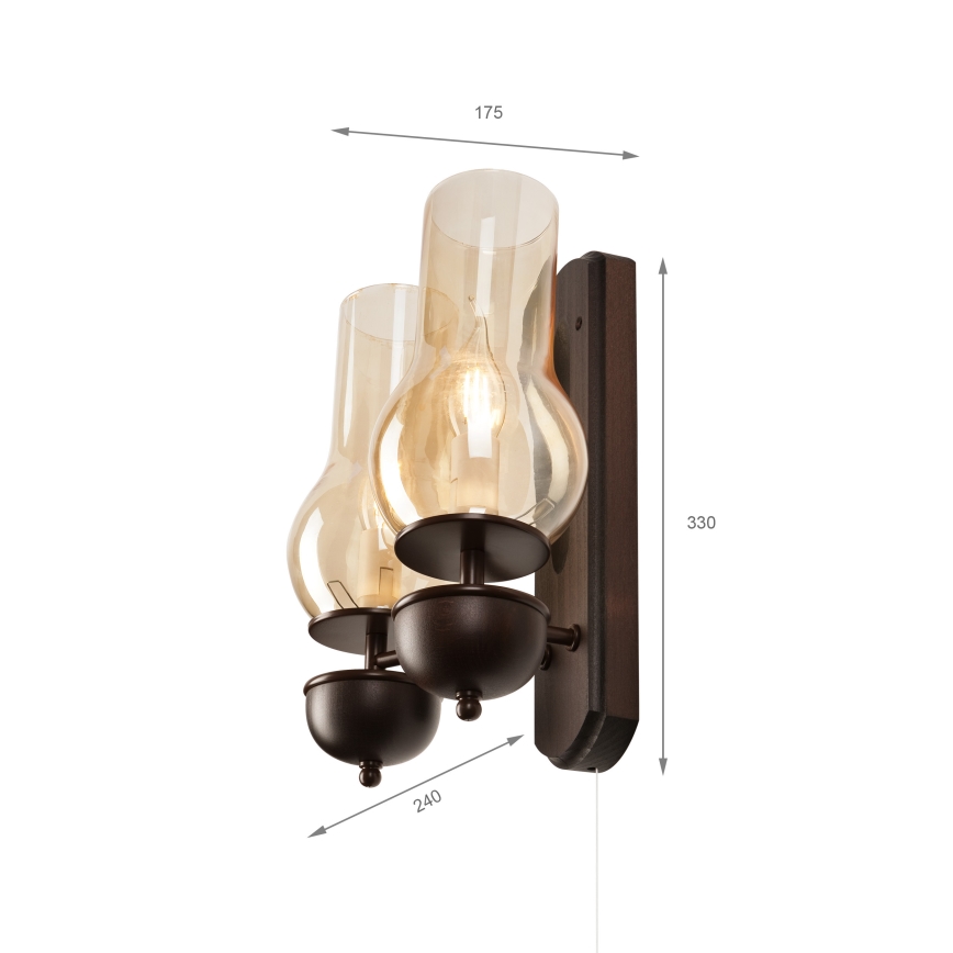 Brilagi - LED Kinkiet COTTAGE 2xE14/40W/230V buk/brązowe