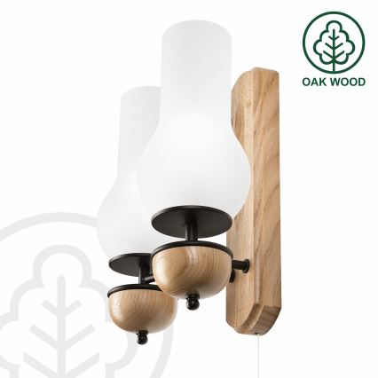 Brilagi - LED Kinkiet COTTAGE 2xE14/40W/230V dąb/biały