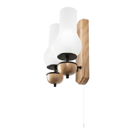 Brilagi - LED Kinkiet COTTAGE 2xE14/40W/230V dąb/biały