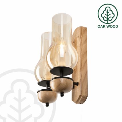 Brilagi - LED Kinkiet COTTAGE 2xE14/40W/230V dąb/brązowy