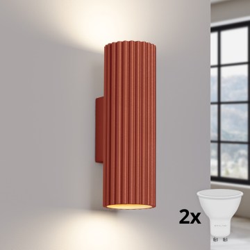BRILAGI - LED Kinkiet CRESTO 2xGU10/10W/230V 20 cm pomarańczowy