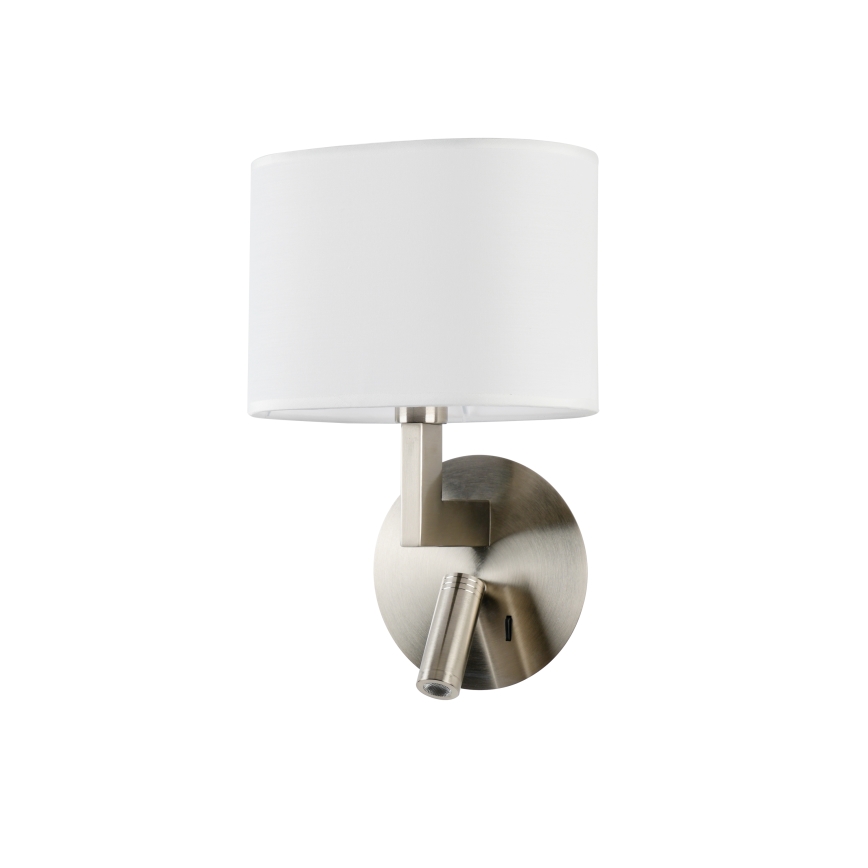Brilagi - LED Kinkiet DAYA 1xE14/40W/230V + LED/3W biały/matowy chrom