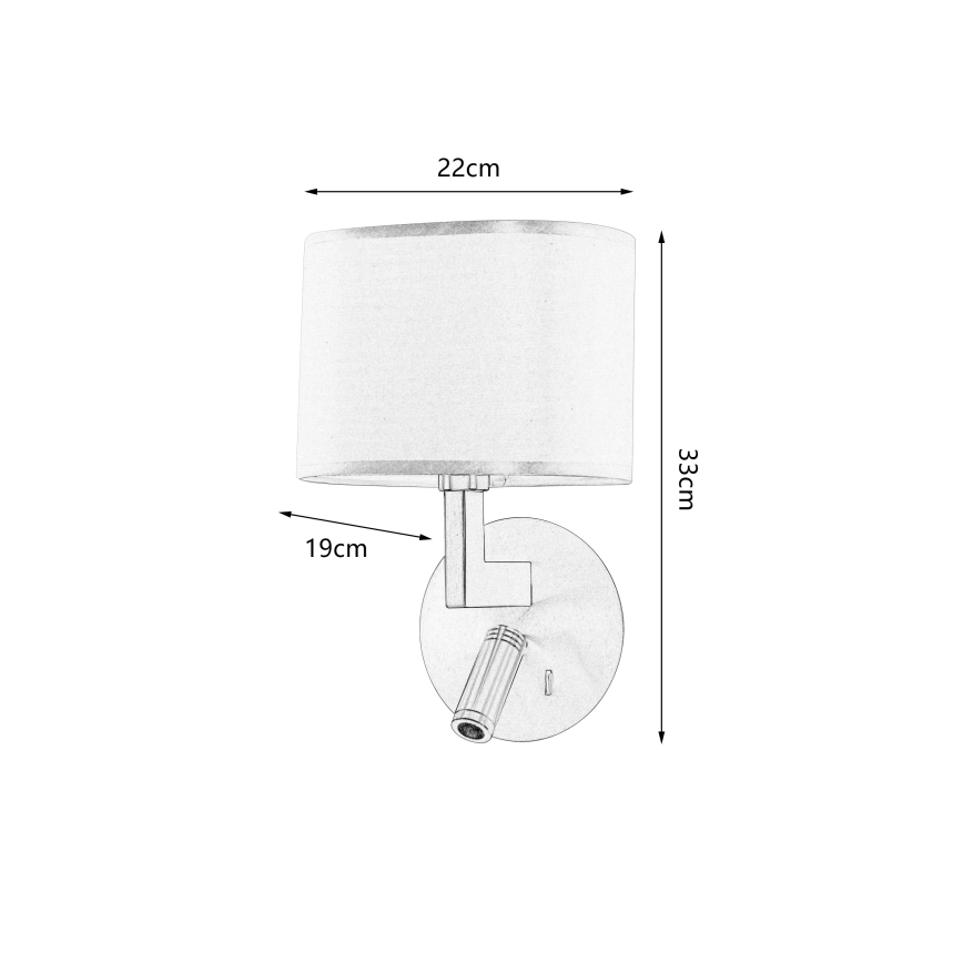 Brilagi - LED Kinkiet DAYA 1xE14/40W/230V + LED/3W biały/matowy chrom