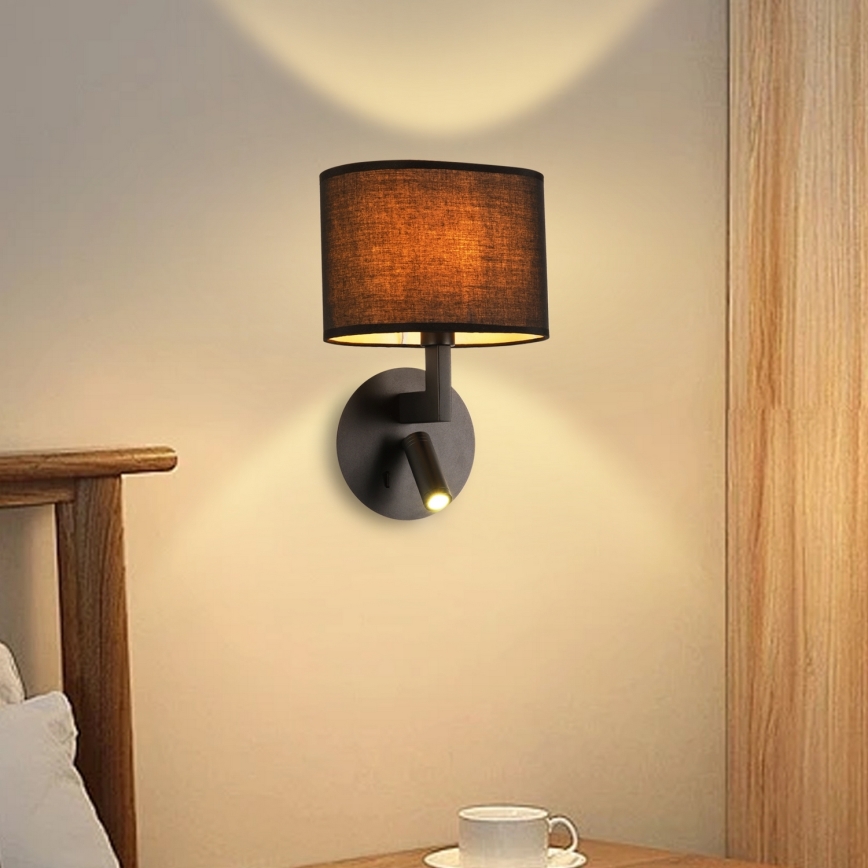 Brilagi - LED Kinkiet DAYA 1xE14/40W/230V + LED/3W czarny