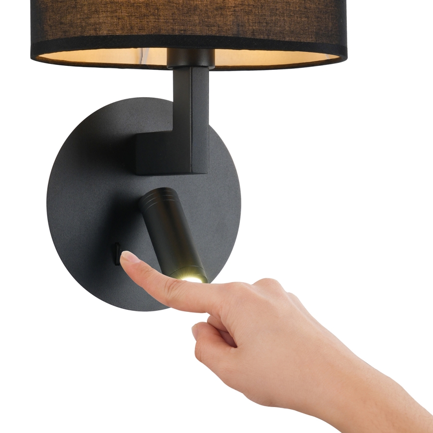 Brilagi - LED Kinkiet DAYA 1xE14/40W/230V + LED/3W czarny