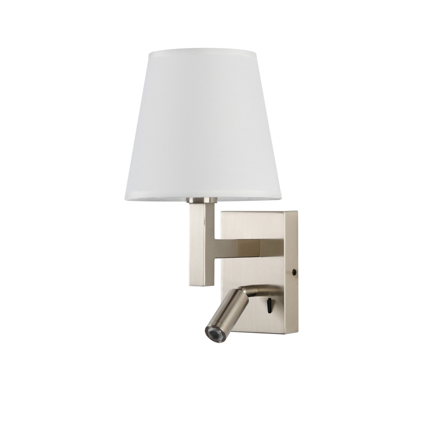 Brilagi - LED Kinkiet DEYA 1xE14/40W/230V + LED/3W biały/matowy chrom