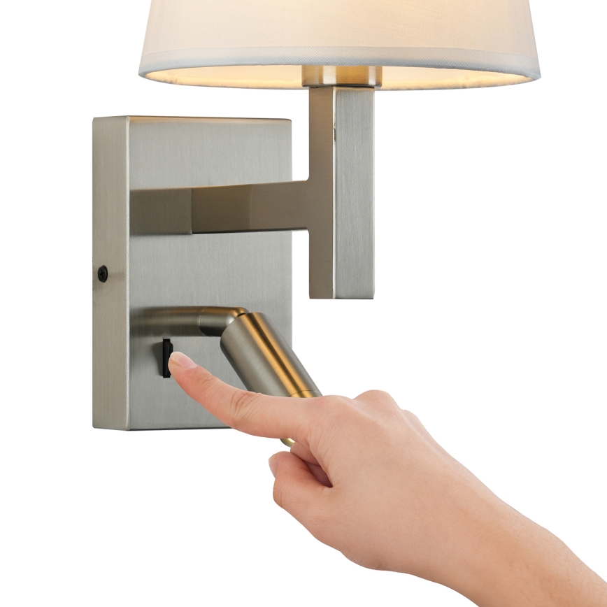 Brilagi - LED Kinkiet DEYA 1xE14/40W/230V + LED/3W biały/matowy chrom
