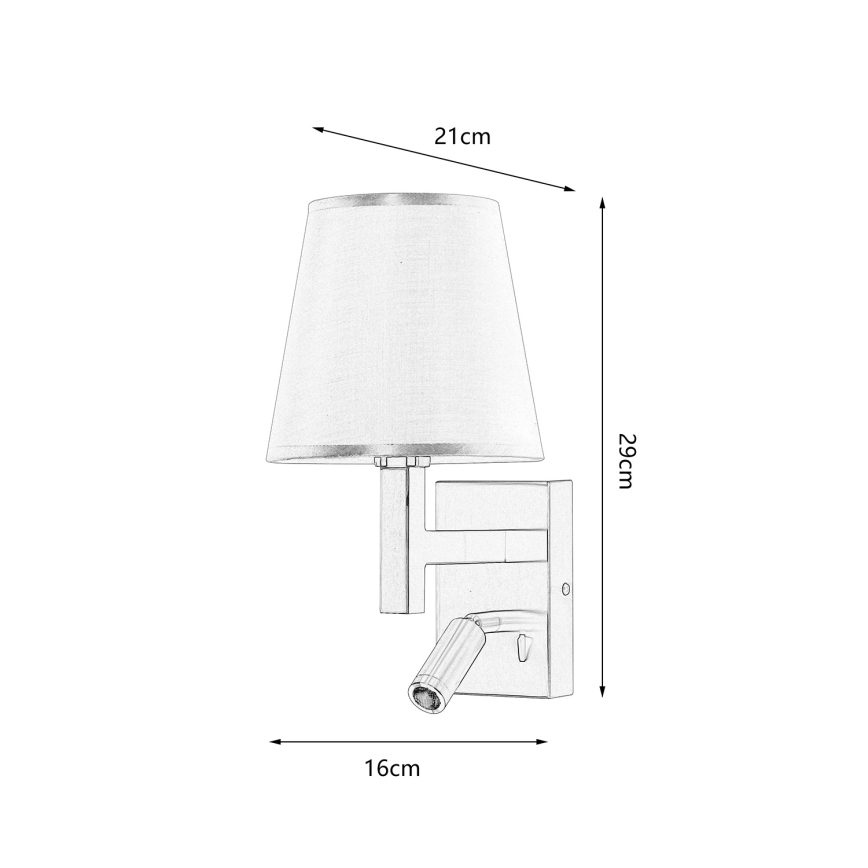 Brilagi - LED Kinkiet DEYA 1xE14/40W/230V + LED/3W biały/matowy chrom