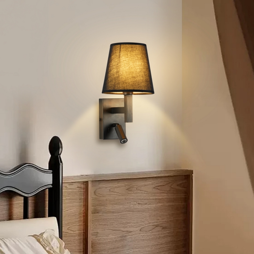 Brilagi - LED Kinkiet DEYA 1xE14/40W/230V + LED/3W czarny