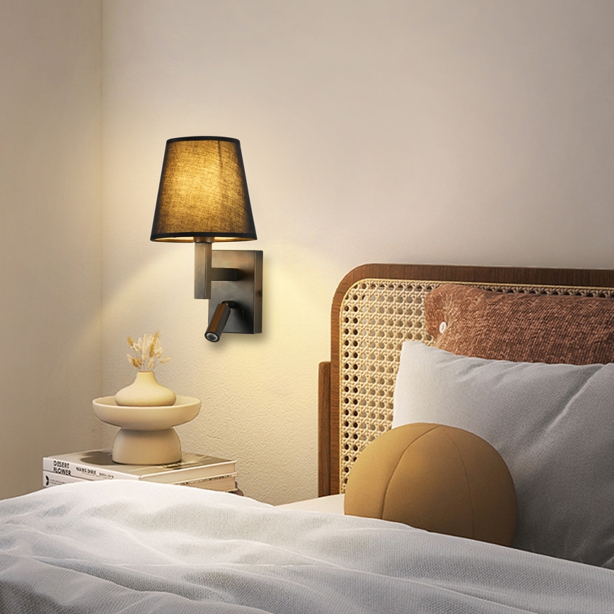 Brilagi - LED Kinkiet DEYA 1xE14/40W/230V + LED/3W czarny