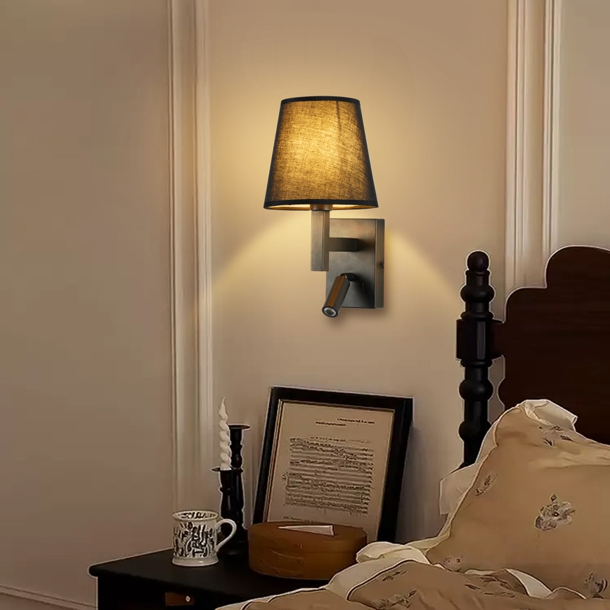 Brilagi - LED Kinkiet DEYA 1xE14/40W/230V + LED/3W czarny