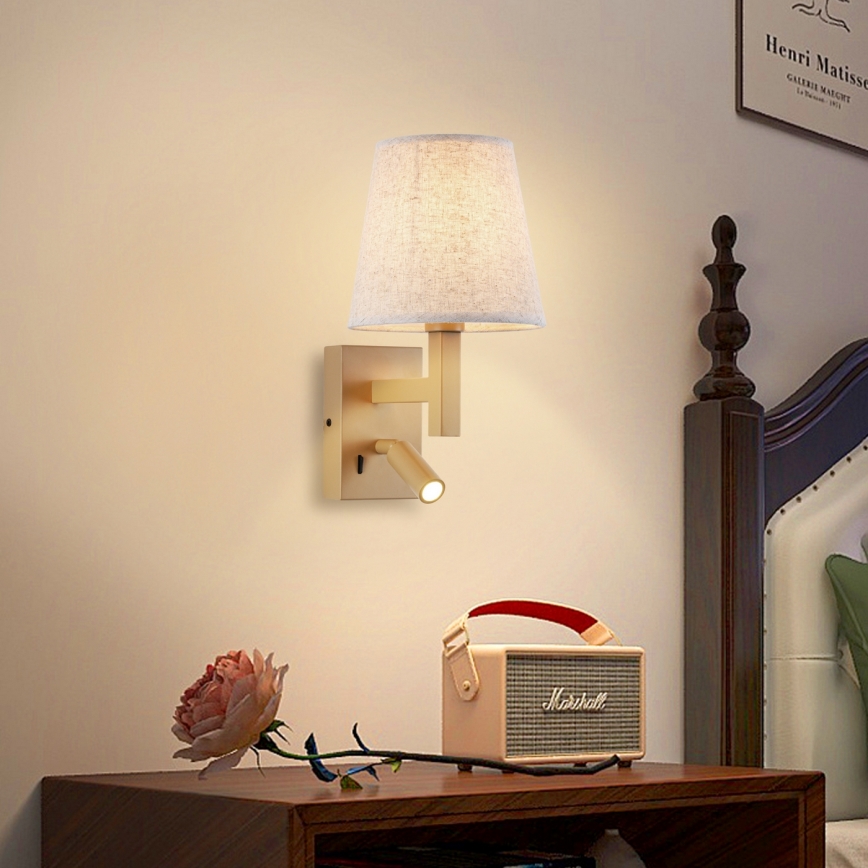 Brilagi - LED Kinkiet DEYA 1xE14/40W/230V + LED/3W len/zl.