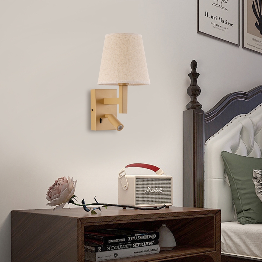 Brilagi - LED Kinkiet DEYA 1xE14/40W/230V + LED/3W len/zl.
