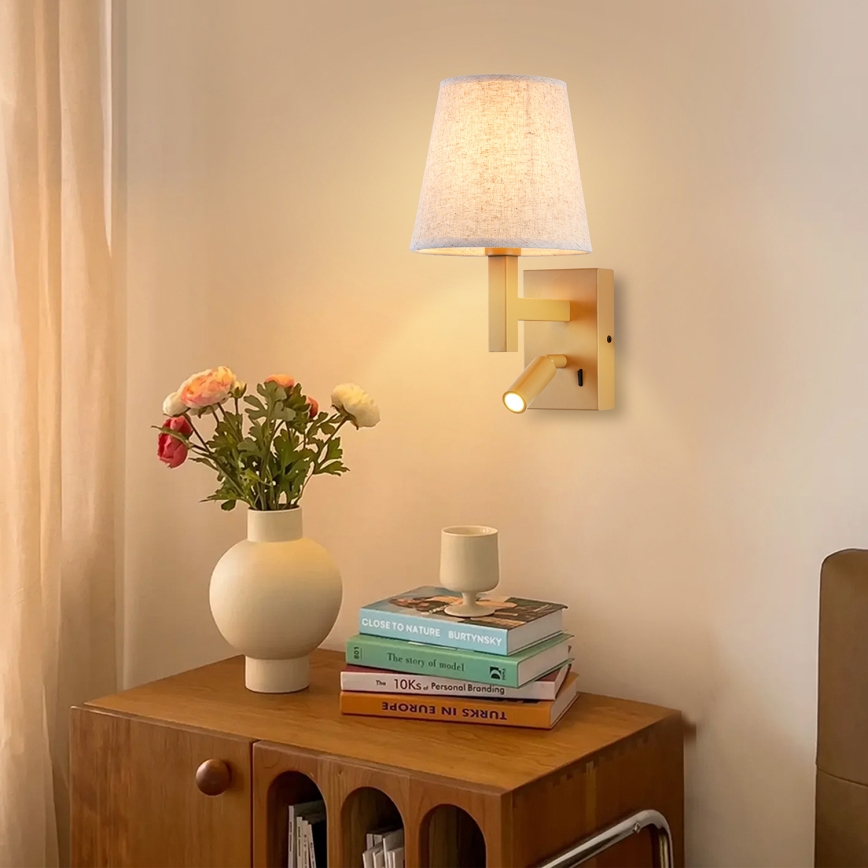 Brilagi - LED Kinkiet DEYA 1xE14/40W/230V + LED/3W len/zl.