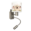 Brilagi - LED kinkiet dziecięcy giętki BOBO 1xE27/25W/230V + LED/3W matowy chrom/biały/różowy/wróżki
