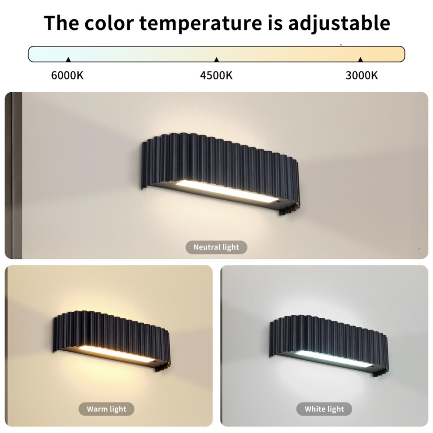 BRILAGI - LED Oprawa ścienna FALCON MODERN LED/10W/230V 30 cm 3000/4500/6000K czarna