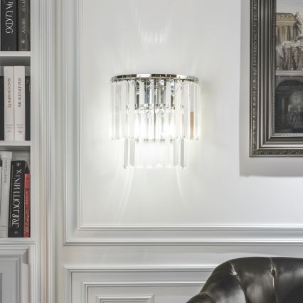 Brilagi - LED Kinkiet kryształowy MOZART 2xE14/40W/230V chrom błyszczący