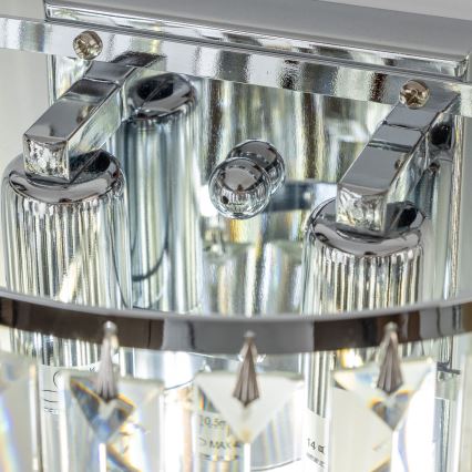 Brilagi - LED Kinkiet kryształowy MOZART 2xE14/40W/230V chrom błyszczący