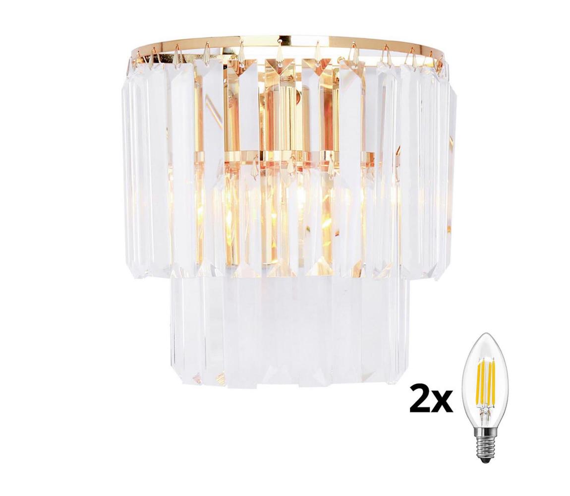 Brilagi - LED Kinkiet kryształowy MOZART 2xE14/40W/230V złoty