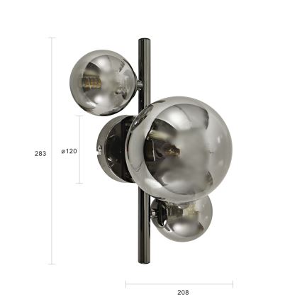 Brilagi - LED Kinkiet MILLA 3xG9/3W/230V chrom błyszczący/dymny