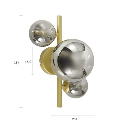 Brilagi - LED Kinkiet MILLA 3xG9/3W/230V złoty/dymny