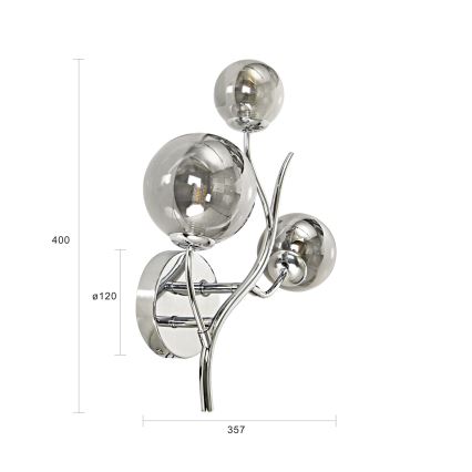 Brilagi - LED Kinkiet MISTEL 3xG9/3W/230V chrom błyszczący/dym