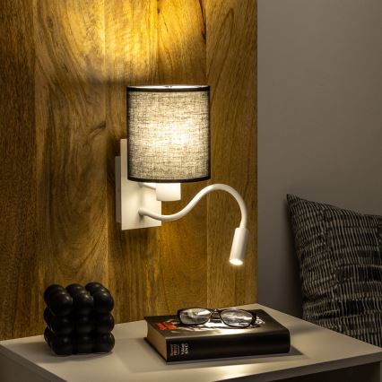 Brilagi - LED Elastyczny kinkiet NUBILA 1xE27/25W/230V + LED/3W biały/czarny