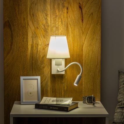 Brilagi - LED Elastyczny kinkiet NUBILA 1xE27/25W/230V + LED/3W biały