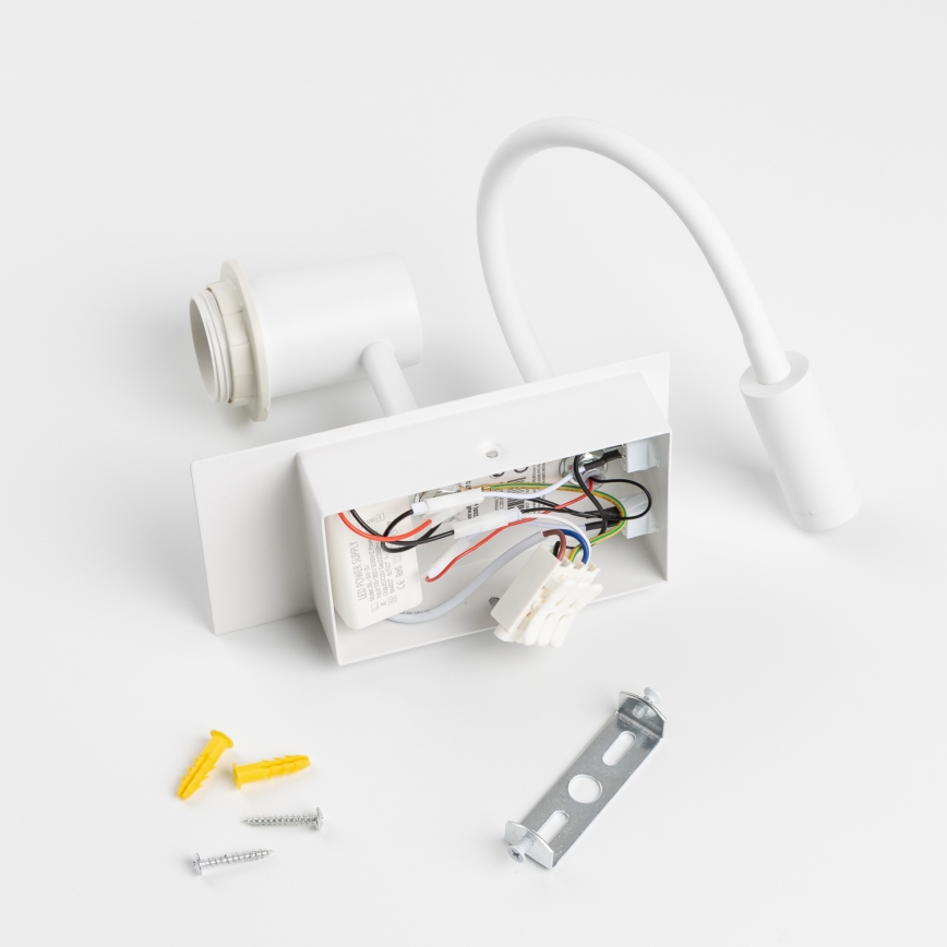 Brilagi - LED Elastyczny kinkiet NUBILA 1xE27/25W/230V + LED/3W biały/różowy