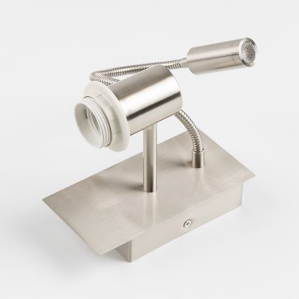Brilagi - LED Elastyczny kinkiet NUBILA 1xE27/25W/230V + LED/3W matowy chrom/biały