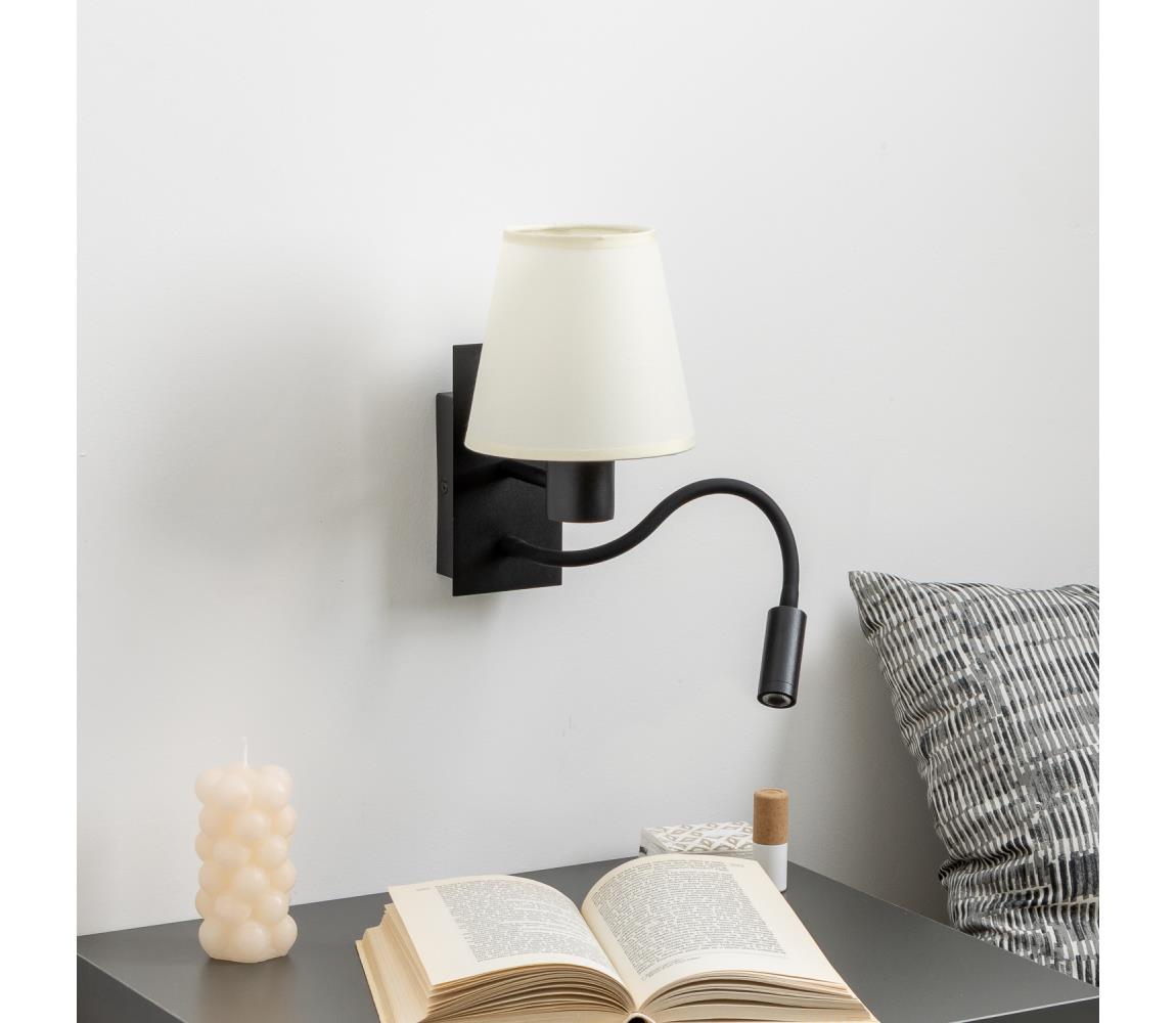 Brilagi - LED Kinkiet NUBILA 1xE27/25W/230V + LED/3W czarny/kremowy
