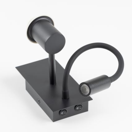 Brilagi - LED Elastyczny kinkiet NUBILA 1xE27/25W/230V + LED/3W czarny/pompejska czerwony