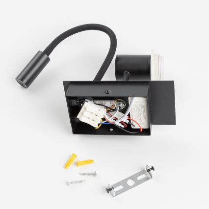 Brilagi - LED Elastyczny kinkiet NUBILA 1xE27/25W/230V + LED/3W czarny/pompejska czerwony
