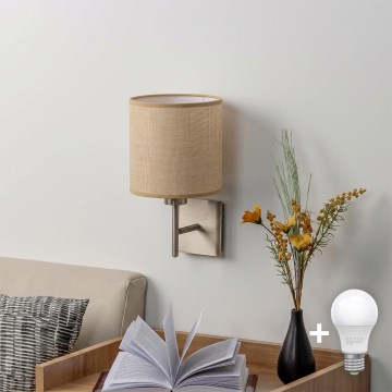 BRILAGI - LED Kinkiet NUBILA 1xE27/60W/230V matowy chrom/jasny brąz