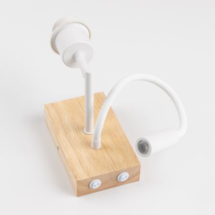 Brilagi - LED Elastyczny kinkiet NUBILA WOOD 1xE27/25W/230V + LED/3W dąb/zielony