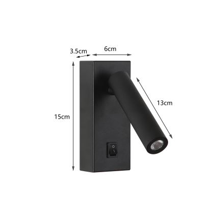 Brilagi - LED Kinkiet punktowy MAYA LED/3W/230V 4000K czarny