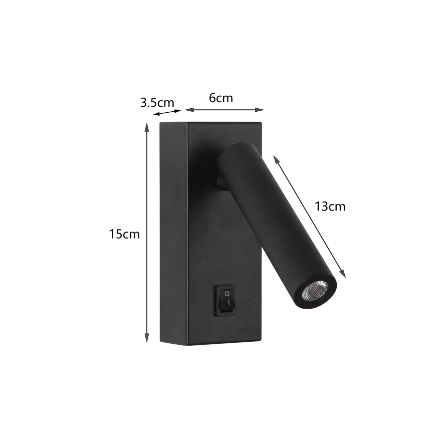 Brilagi - LED Kinkiet punktowy MAYA LED/3W/230V 4000K czarny