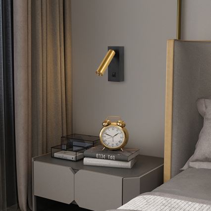 Brilagi - LED Kinkiet punktowy MAYA LED/3W/230V 4000K czarny/złoty