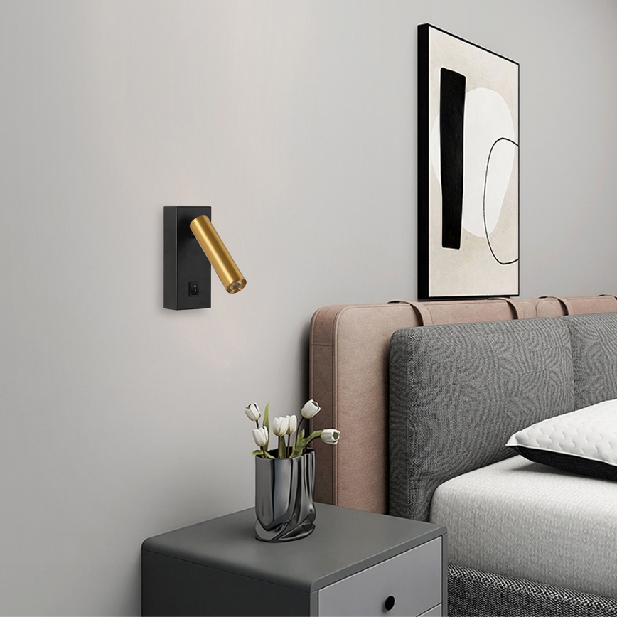 Brilagi - LED Kinkiet punktowy MAYA LED/3W/230V 4000K czarny/złoty