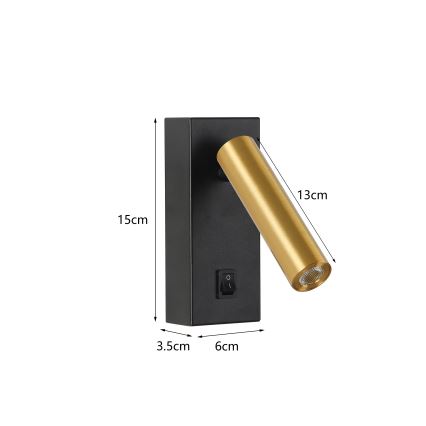 Brilagi - LED Kinkiet punktowy MAYA LED/3W/230V 4000K czarny/złoty