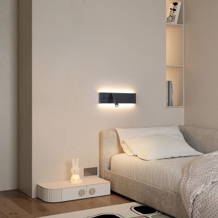 Brilagi - Kinkiet punktowy LED z portem USB NOCTIS, LED 3W/230V + LED 9W, czarny