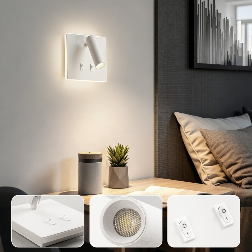 BRILAGI - LED kinkiet punktowy ZAYA DOUBLE LED/8W/230V + LED/3W biały